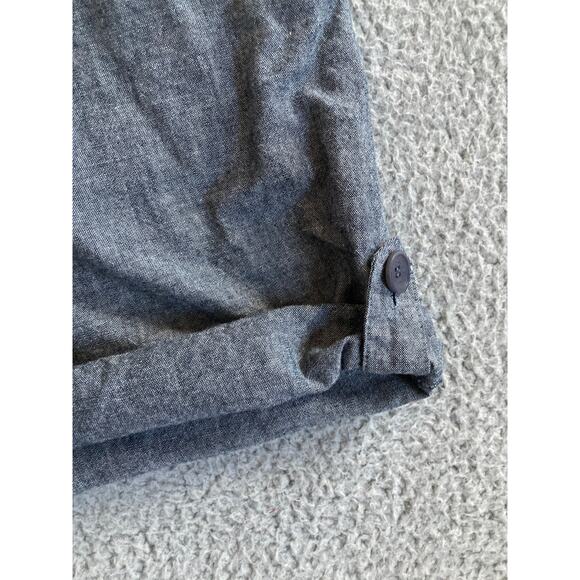 Eileen Fisher Shorts Large Chino Pleat Belted High Rise Zip Cuffed Hem Gray Prep - Picture 4 of 15